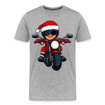 Motorcyclists Christmas - Men's Premium Organic T-Shirt - heather grey - Front - Damien (186cm)
