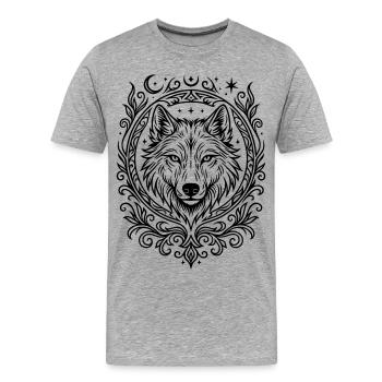 tete de loup - T-shirt bio Premium Homme - gris chiné - Devant - Damien (186cm)