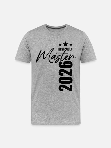 Master bestanden 2026 - Prüfung - Erfolg - Männer Premium Bio T-Shirt - Grau meliert