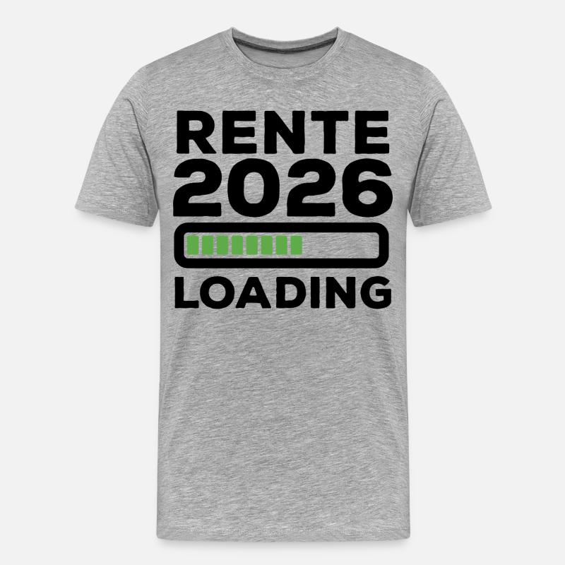 Rente 2026 loading - Ruhestand - Pension - Männer Premium Bio T-Shirt - Grau meliert
