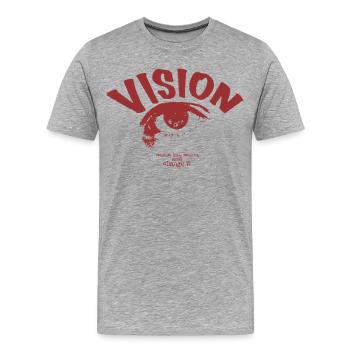 Vision Eye Streetwear - T-shirt bio Premium Homme - gris chiné - Devant - Damien (186cm)