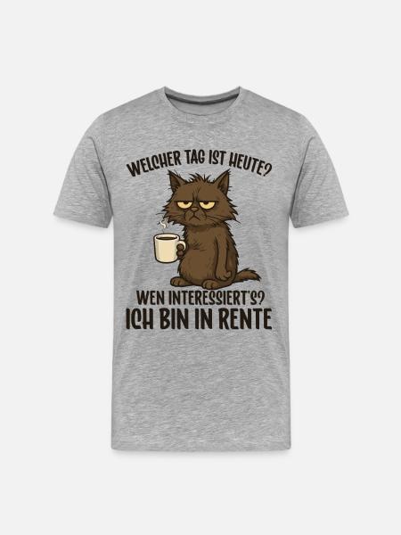 Pension, retraité, retraitée, retraite, drôle - T-shirt bio Premium Homme - gris chiné