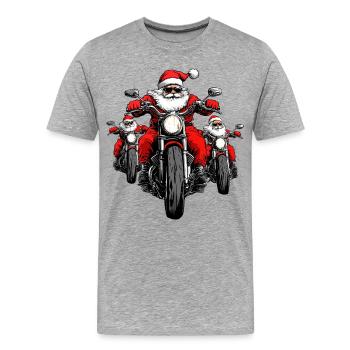 Motorcyclists Christmas - Men's Premium Organic T-Shirt - heather grey - Front - Damien (186cm)