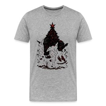 Dabbing Weihnachtsmann, Paar Shirt, lustig - Männer Premium Bio T-Shirt - Grau meliert - Vorne - Damien (186cm)