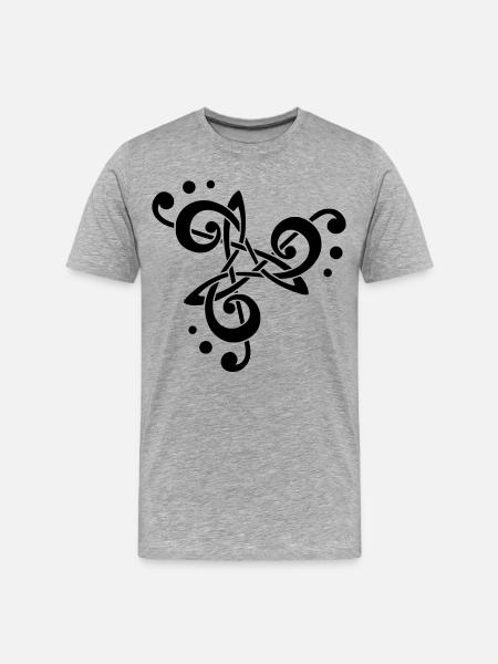 musical note in triskelion - Men's Premium Organic T-Shirt - heather grey