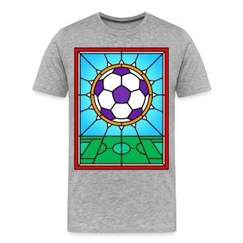 Vitrail Football Window Design - T-shirt bio Premium Homme - gris chiné - Devant - Damien (186cm)