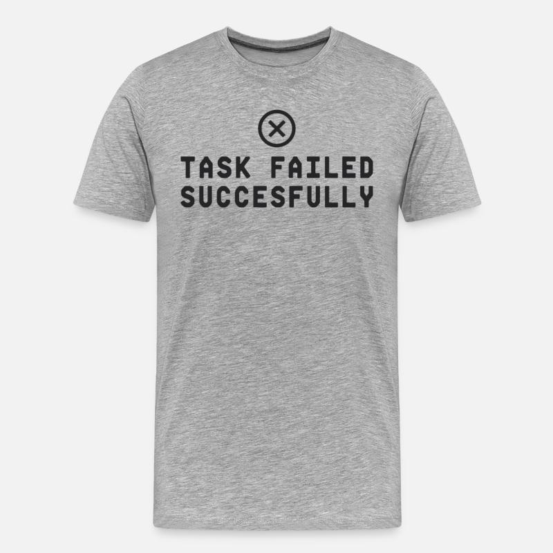 Task Failed Successfully IT Paradoxon - Männer Premium Bio T-Shirt - Grau meliert