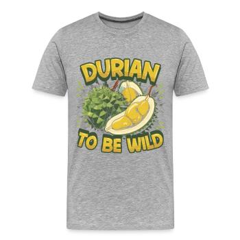 Durian pour être sauvage - T-shirt bio Premium Homme - gris chiné - Devant - Damien (186cm)