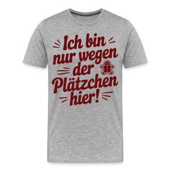 Un drôle de disant de biscuits pour Noël et l’Avent - T-shirt bio Premium Homme - gris chiné - Devant - Damien (186cm)