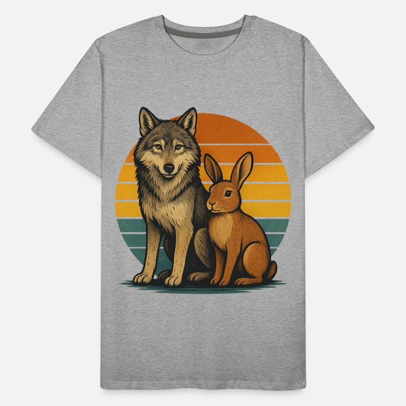 Wolf and Rabbit Retro Men's Premium Organic T-Shirt