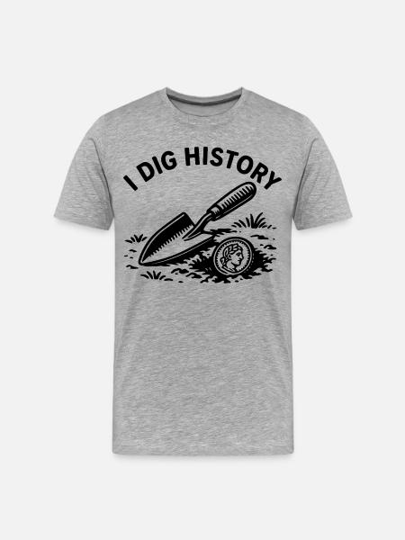 Ich mag das Geschichts-Metall-Detektionsabenteuer - Männer Premium Bio T-Shirt - Grau meliert