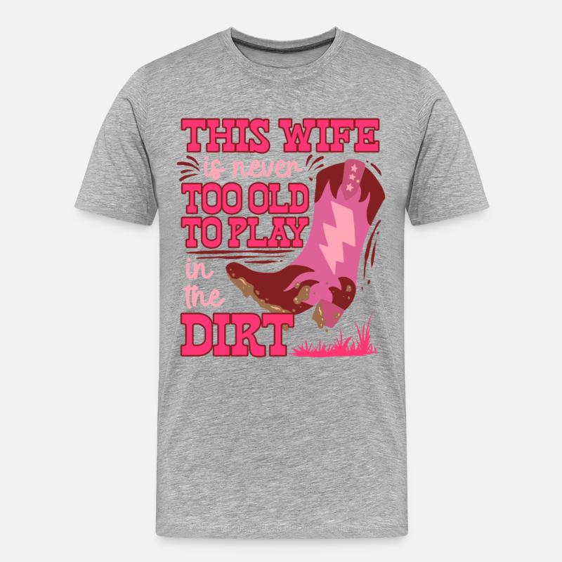 Ehefrau eines Bauern Mutter - Männer Premium Bio T-Shirt - Grau meliert