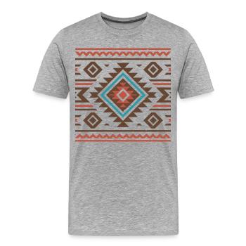 Kunst der amerikanischen Ureinwohner - Männer Premium Bio T-Shirt - Grau meliert - Vorne - Damien (186cm)