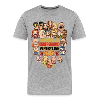 Dessins animés de lutte underground - T-shirt bio Premium Homme - gris chiné - Devant - Damien (186cm)