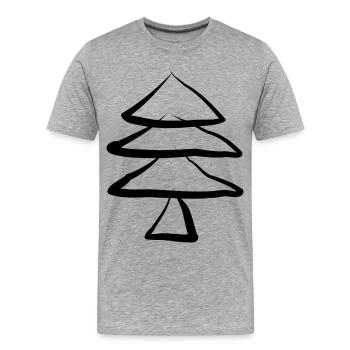Sapin de Noël Sapin de Noël - T-shirt bio Premium Homme - gris chiné - Devant - Damien (186cm)