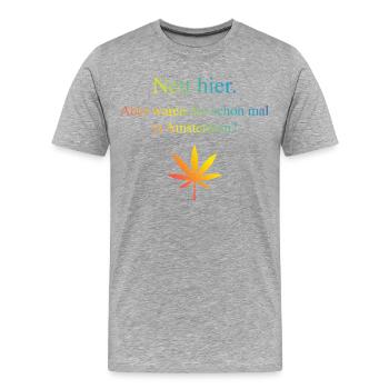 Nett Hier. Aber Waren Sie Schon Mal In Amsterdam? - Männer Premium Bio T-Shirt - Grau meliert - Vorne - Damien (186cm)