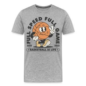 Basket-ball Joueurs de basket-ball - T-shirt bio Premium Homme - gris chiné - Devant - Damien (186cm)