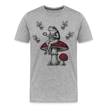 Gentleman grenouille - T-shirt bio Premium Homme - gris chiné - Devant - Damien (186cm)