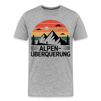 Traverser les Alpes Traverser les Alpes - T-shirt bio Premium Homme - gris chiné - Devant - Damien (186cm)