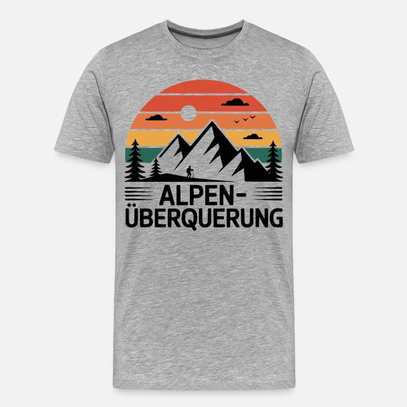 Alpenüberquerung Alpenüberquerer - Männer Premium Bio T-Shirt - Grau meliert