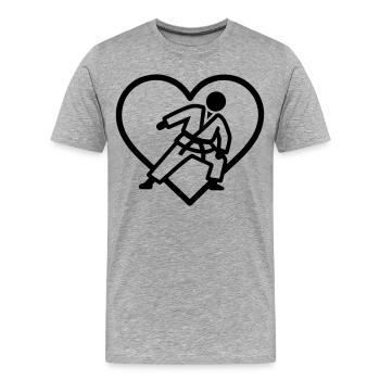 Judo Heart – Leidenschaft für Kampfkünste - Männer Premium Bio T-Shirt - Grau meliert - Vorne - Damien (186cm)