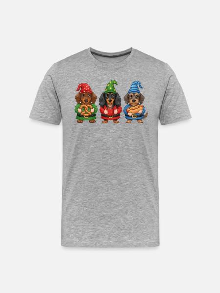 Dachshund Merry Christmas Cool Christmas Gift - Men's Premium Organic T-Shirt - heather grey