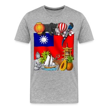 Taiwan - Men's Premium Organic T-Shirt - heather grey - Front - Damien (186cm)
