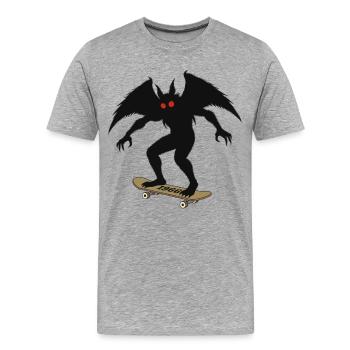 Mothman 1966 Skateboarding - Men's Premium Organic T-Shirt - heather grey - Front - Damien (186cm)