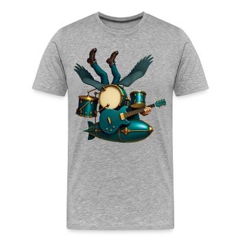 ZEPPELIN BAND - sound & vision - T-shirt bio Premium Homme - gris chiné - Devant - Damien (186cm)