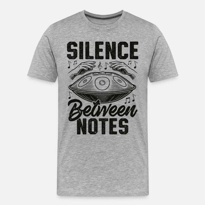 Silence Between Notes - Männer Premium Bio T-Shirt - Grau meliert