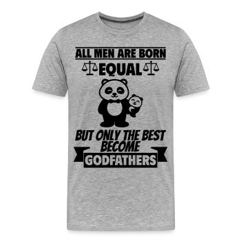 All men are born the same godfather - Men's Premium Organic T-Shirt - heather grey - Front - Damien (186cm)