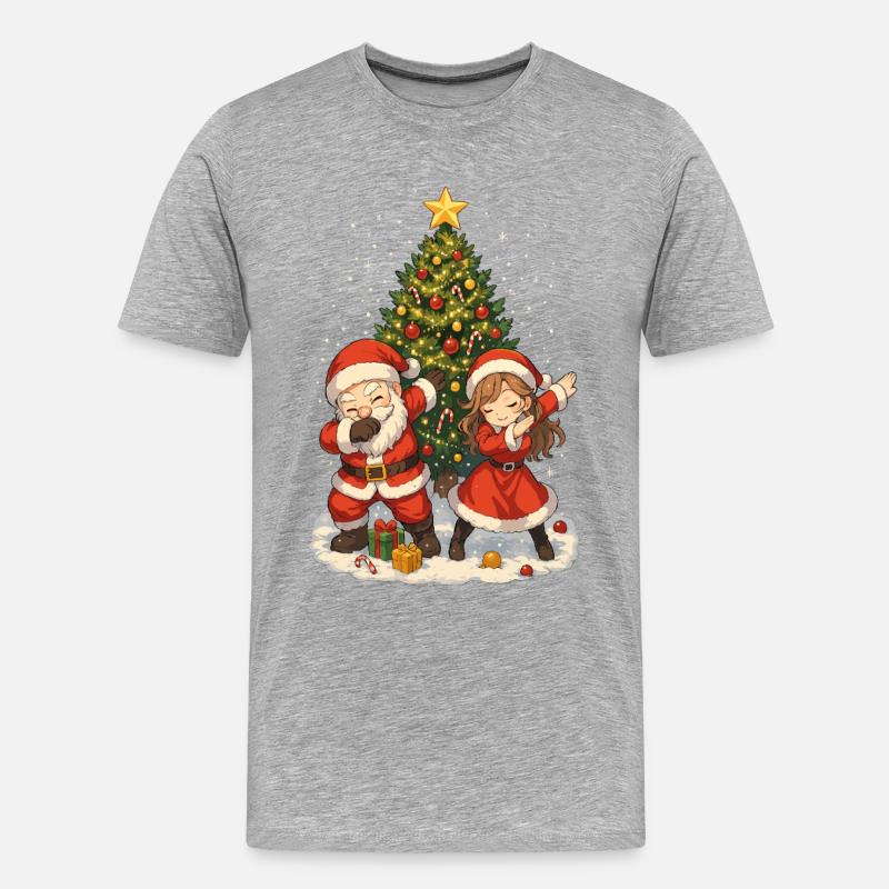 Weihnachts Dab, Santa Squad, Fun Xmas - Männer Premium Bio T-Shirt - Grau meliert