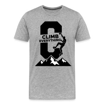 Aventure d’escalade Climb Everything - T-shirt bio Premium Homme - gris chiné - Devant - Damien (186cm)