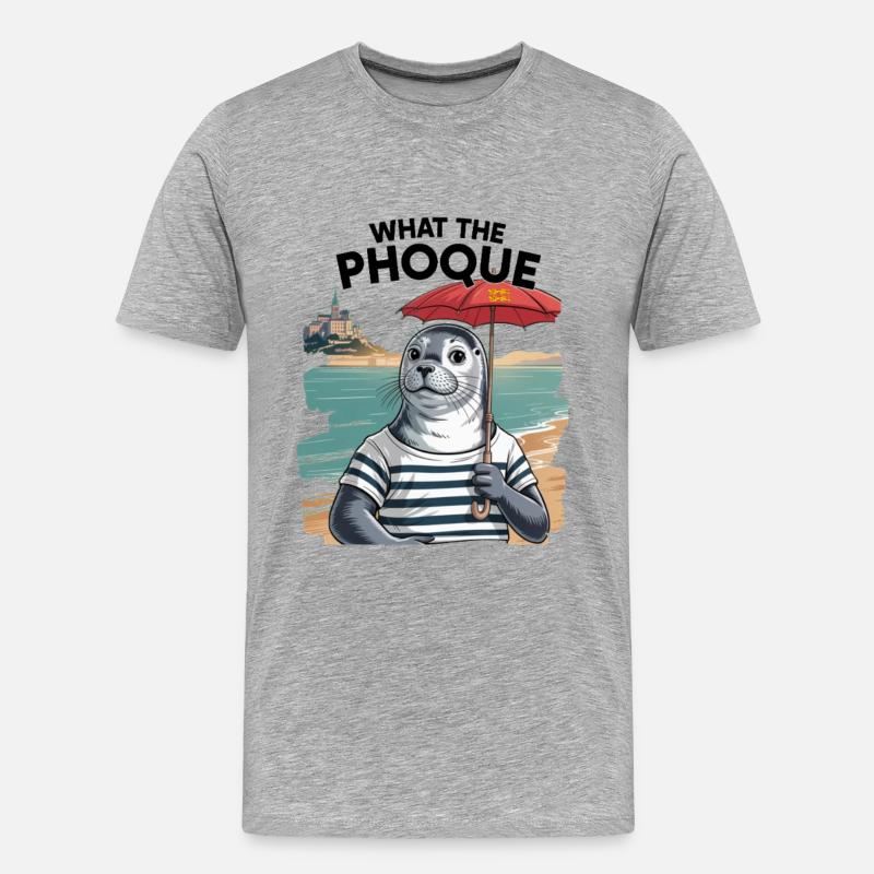 Normandy Seal Pride Humor-Geschenk - Männer Premium Bio T-Shirt - Grau meliert