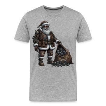 Cyborg Santa Claus - Men's Premium Organic T-Shirt - heather grey - Front - Damien (186cm)