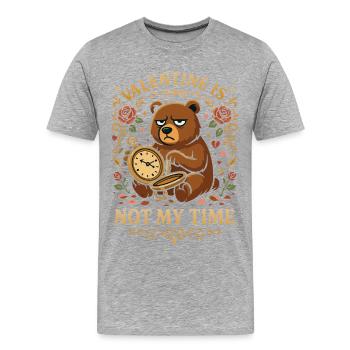 Valentine Is Not My Time - Männer Premium Bio T-Shirt - Grau meliert - Vorne - Damien (186cm)