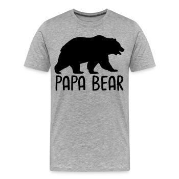 Papa Bear - Men's Premium Organic T-Shirt - heather grey - Front - Damien (186cm)