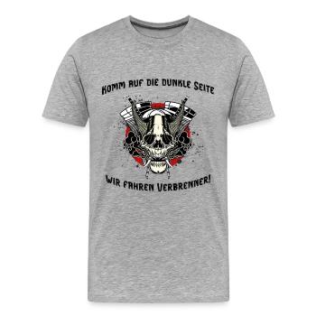 Nous faisons fonctionner des moteurs à combustion - T-shirt bio Premium Homme - gris chiné - Devant - Damien (186cm)