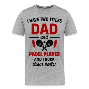 Cadeau de joueur de padel pour Noël à Noël - T-shirt bio Premium Homme - gris chiné - Devant - Damien (186cm)