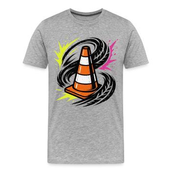 Réglage automatique de drift, Burnout des pylônes, Course - T-shirt bio Premium Homme - gris chiné - Devant - Damien (186cm)