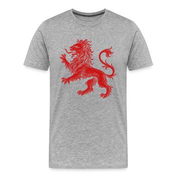 Lion Rouge - T-shirt bio Premium Homme - gris chiné - Devant - Damien (186cm)