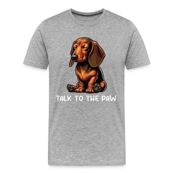 Talk to the Paw Dachshund Owner Dachshund Owner Dachshund Owner - Men's Premium Organic T-Shirt - heather grey - Front - Damien (186cm)