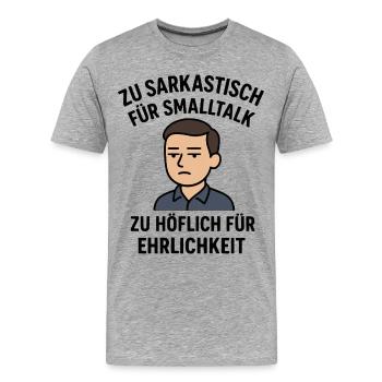Sarcastic - Polite - Men's Premium Organic T-Shirt - heather grey - Front - Damien (186cm)