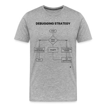 Debugging-Strategie-Flussdiagramm – Funktioniert es Geschenk - Männer Premium Bio T-Shirt - Grau meliert - Vorne - Damien (186cm)