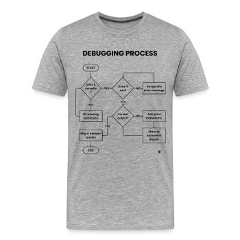 Debugging-Prozess – Gift vor den Pausen versenden - Männer Premium Bio T-Shirt - Grau meliert - Vorne - Damien (186cm)