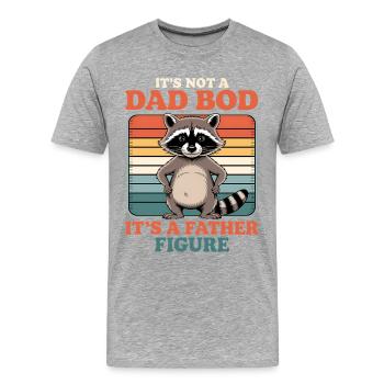 Raccoon Father Figure Retro Tee - Männer Premium Bio T-Shirt - Grau meliert - Vorne - Damien (186cm)