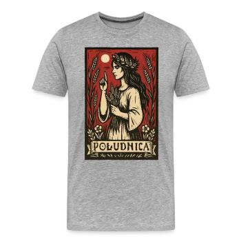 Południca Slavic Noon Spirit Folk Art - T-shirt bio Premium Homme - gris chiné - Devant - Damien (186cm)