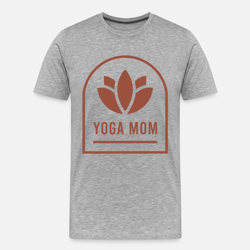 Yoga-Mama-Yogi-Mutter-Lotusblüte-Boho-Ästhetik - Männer Premium Bio T-Shirt - Grau meliert