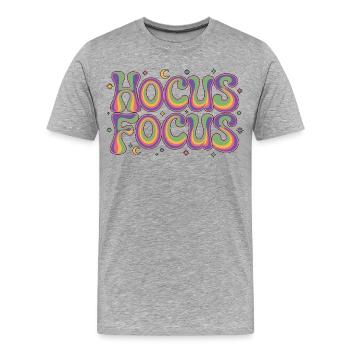 Witchcraft Hocus Focus Spellcaster Rune Symbols - Men's Premium Organic T-Shirt - heather grey - Front - Damien (186cm)