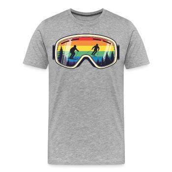 Skibrillenbogen Ciel Mountain - Männer Premium Bio T-Shirt - Grau meliert - Vorne - Damien (186cm)